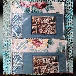 Vintage Royalton Bengal Rose Pillow Shams Standard Set Of 2